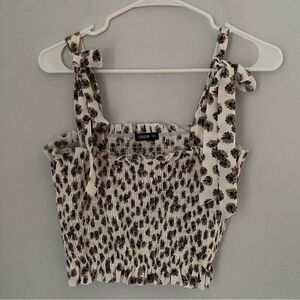 Shein Women’s Shirred Tie Straps Cropped Top